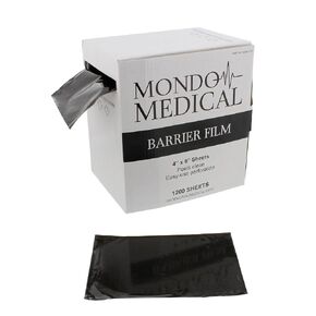Universal 4x6in Skin Barrier Film Tattoo Tape Roll 1200 Sheets - No String Black Dental Tape Dispenser Box