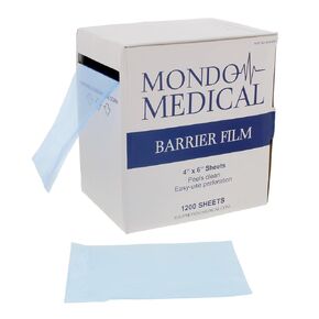 Universal 4x6in Skin Barrier Film Tattoo Tape Roll 1200 Sheets - No String Black Dental Tape Dispenser Box