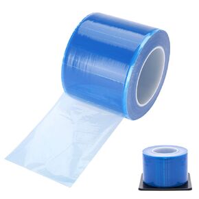 Black Barrier Film with Dispenser Box - Yuelong 1200 Sheets 4' x 6' Dental Barrier Film Roll and Dispenser Plastic Stand Holder, Thick Disposable Protective PE Film Barrier Tape