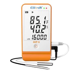 Elitech الرقمية درجة الحرارة الرطوبة مسجل البيانات الطبية الثلاجة ميزان الحرارة لقاح الثلاجة مراقبة درجة الحرارة ماكس الحد الأدنى قيمة GSP-6G