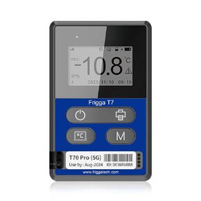 Frigga T72 Pro 4G/5G Multi-Use Real-Time Temperature Data Logger with Ultra-Low External Probe -328°F ~ 212°F Remote Pharmacy Temperature Humidity Recorder 50000 Points High Accuracy Rechargeable