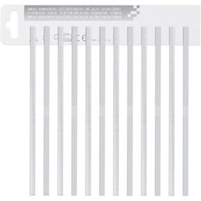12 PCS Dental Abrasive Stainless Steel Strips, Finishing Polishing Metal Strip 4 MM Medium One Side - Sanding Grinding Teeth - Cleaning Tools for Oral Care