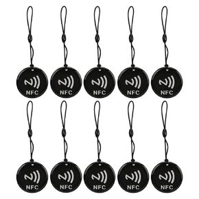 10PCS NFC Tag NFC Chips Programmable Keychain NFC Tags 13.56MHZ 106KBoud Rewritable Waterproof NFC Cards