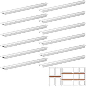 Zonon 12 Pcs Stainless Steel Adaptor Bar, Long Food Bar Divider Bar Metal Steam Table Adapter Bar for Hotel Restaurant Catering Home Commercial Food Service Accessories (12.8")