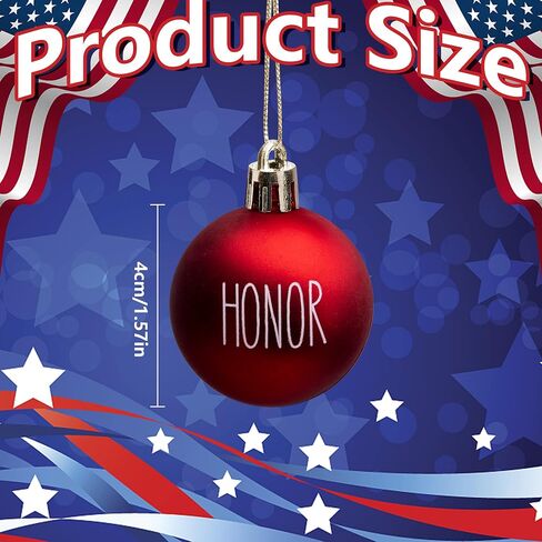 36 PCS 4th of July Tree Decorations -Memorial Day Ornaments Ball -1.57 Inch Red White Blue Veterans Day Letter Ball for Independence Day Hanging Holiday Party Patriotic Decorations in Saudi Arabia