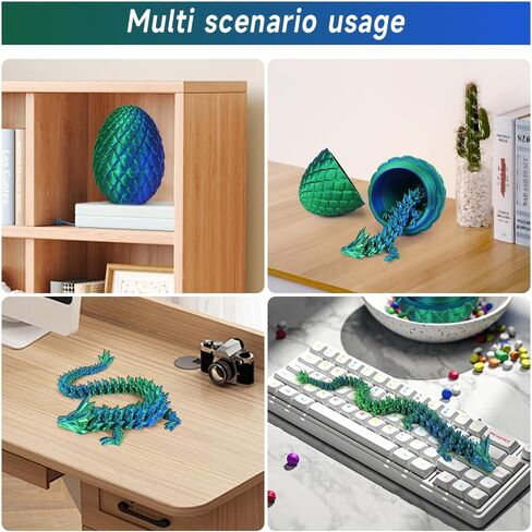 3D Printed Dragon Egg, Mystery Crystal Dragon Egg Fidget Toys Surprise, Easter Eggs Articulated Crystal Dragon Eggs with Dragon Inside (Laser Black and Red) in Saudi Arabia