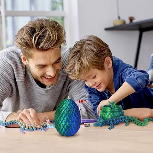 3D Printed Dragon Egg, Mystery Crystal Dragon Egg Fidget Toys Surprise, Easter Eggs Articulated Crystal Dragon Eggs with Dragon Inside (Laser Black and Red) in Saudi Arabia