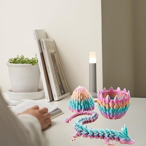 3D Printed Dragon Egg, Mystery Crystal Dragon Egg Fidget Toys Surprise, Easter Eggs Articulated Crystal Dragon Eggs with Dragon Inside (Laser Black and Red) in Saudi Arabia