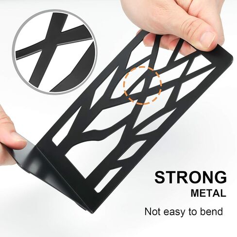 MaxGear Book Ends Tree Design Modern Bookends for Shelves, Non-Skid Bookend, Heavy Duty Metal Book Stopper for Books/DVDs, Decorative CD Holder & Video Game Organizer, 7 x 4.7 x 3.5", Black in Saudi Arabia