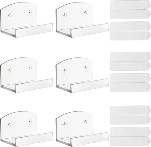 6 حامل تسجيلات فينيل لاصق، حامل سجل ألبوم قوي على الحائط، رف عرض ألبوم فينيل بسيط لمجموعة الحائط في المكتب المنزلي - شفاف in Kuwait