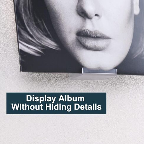 6 حامل تسجيلات فينيل لاصق، حامل سجل ألبوم قوي على الحائط، رف عرض ألبوم فينيل بسيط لمجموعة الحائط في المكتب المنزلي - شفاف in Kuwait