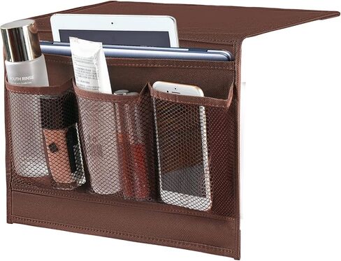 Bedside Caddy, Bedside Storage Organizer Pocket, Couch Caddy Table Organizer Under Mattress for Remote Control, Magazine, Tablet, Phone (Black) in Saudi Arabia
