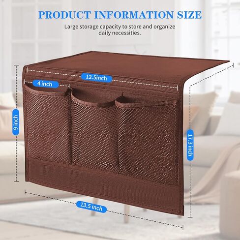 Bedside Caddy, Bedside Storage Organizer Pocket, Couch Caddy Table Organizer Under Mattress for Remote Control, Magazine, Tablet, Phone (Black) in Saudi Arabia
