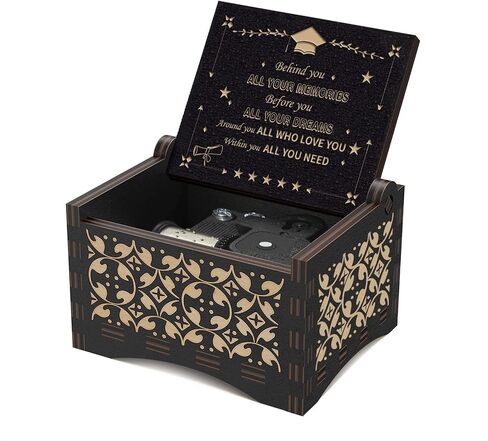 Graduation Music Box Vintage Wood Play You are My Sunshine Engraved Inspirational Present Wooden Musical Friendship College Gifts for Friends Kids Boys Girls in Saudi Arabia