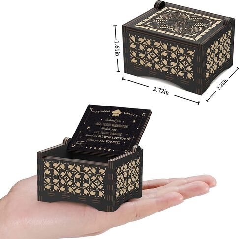 Graduation Music Box Vintage Wood Play You are My Sunshine Engraved Inspirational Present Wooden Musical Friendship College Gifts for Friends Kids Boys Girls in Saudi Arabia