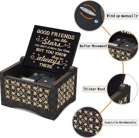 Graduation Music Box Vintage Wood Play You are My Sunshine Engraved Inspirational Present Wooden Musical Friendship College Gifts for Friends Kids Boys Girls in Saudi Arabia