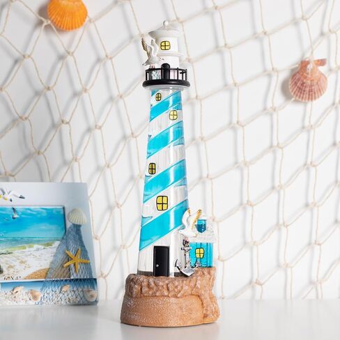 Lighthouse Decor Snow Globe Ocean Nautical Sparkly Glittering Lantern Figurine Decorations Lighthouse Themed Handmade Gifts for Bathroom Home Party Supplies Top Centerpiece in Kuwait