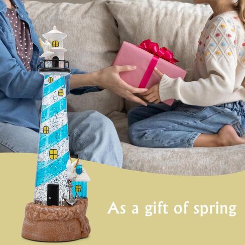 Lighthouse Decor Snow Globe Ocean Nautical Sparkly Glittering Lantern Figurine Decorations Lighthouse Themed Handmade Gifts for Bathroom Home Party Supplies Top Centerpiece in Kuwait