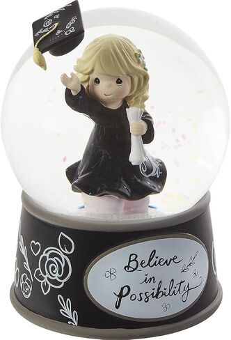 Precious Moments Graduation Musical Snowglobe | Believe in Possibility Resin/Glass Musical Snow Globe | Plays Pomp and Circumstance | Girl Graduate Gift | Graduation Gift in Saudi Arabia