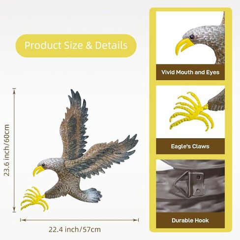 Eagle Metal Wall Art for Living Room 23.6"H X 22.4" L Handmade Large Eagle Wall Sculptures Modern Wall Art Hanging Decor for Indoor Outdoor in Kuwait