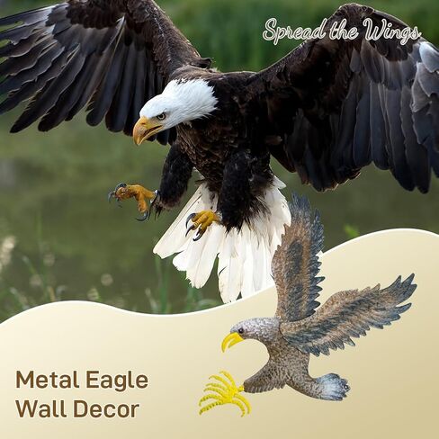 Eagle Metal Wall Art for Living Room 23.6"H X 22.4" L Handmade Large Eagle Wall Sculptures Modern Wall Art Hanging Decor for Indoor Outdoor in Kuwait