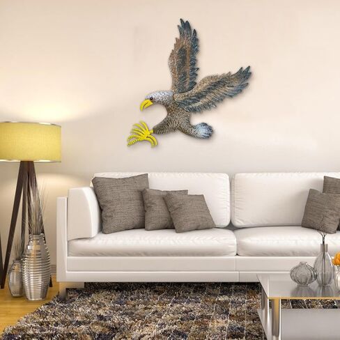 Eagle Metal Wall Art for Living Room 23.6"H X 22.4" L Handmade Large Eagle Wall Sculptures Modern Wall Art Hanging Decor for Indoor Outdoor in Kuwait