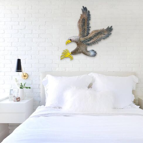 Eagle Metal Wall Art for Living Room 23.6"H X 22.4" L Handmade Large Eagle Wall Sculptures Modern Wall Art Hanging Decor for Indoor Outdoor in Kuwait