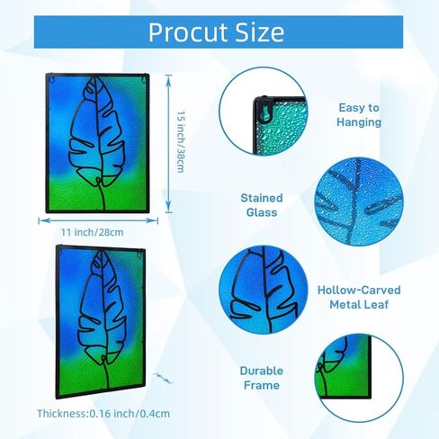 11" Round Cat Stained Glass Window Hanging Handmade Sun Catcher with Metal Frame Wall Art Stained Glass Suncatcher Panels for Window Wall Hanging Decor in Kuwait