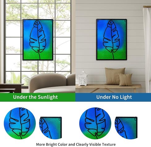 11" Round Cat Stained Glass Window Hanging Handmade Sun Catcher with Metal Frame Wall Art Stained Glass Suncatcher Panels for Window Wall Hanging Decor in Kuwait