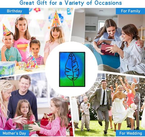 11" Round Cat Stained Glass Window Hanging Handmade Sun Catcher with Metal Frame Wall Art Stained Glass Suncatcher Panels for Window Wall Hanging Decor in Kuwait