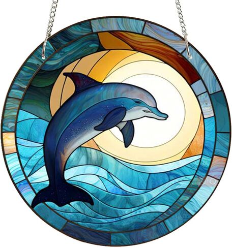 11.8'' Dragonfly Acrylic Window Hangings, Valley Stained Acrylic Decor Nature Scenery Stained Acrylic Art Wall Decoration Gift for Home Office Housewarming (Dragonfly) in Kuwait