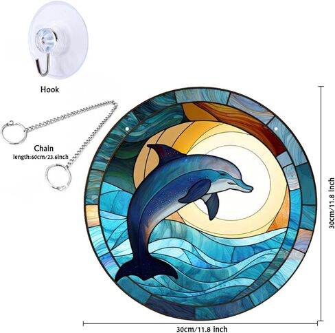 11.8'' Dragonfly Acrylic Window Hangings, Valley Stained Acrylic Decor Nature Scenery Stained Acrylic Art Wall Decoration Gift for Home Office Housewarming (Dragonfly) in Kuwait