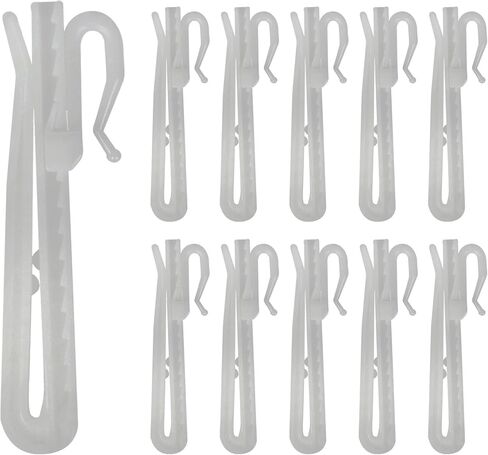 100 PCS Plastic Curtain Hooks, Adjustable Pinch Pleat Hooks, Ratchet System Pinch Pleat Curtain Hooks Pinch Pleated Curtain Drapery Pin Hook (85mm Plastic Adjust Hook) in Saudi Arabia