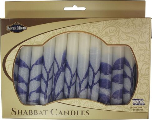 مجموعة هدايا Majestic Giftware مكونة من 12 شمعة مصنوعة يدويًا من شموع السبت، مقاس 12.7 سم، باللون الأزرق الشجري in Kuwait