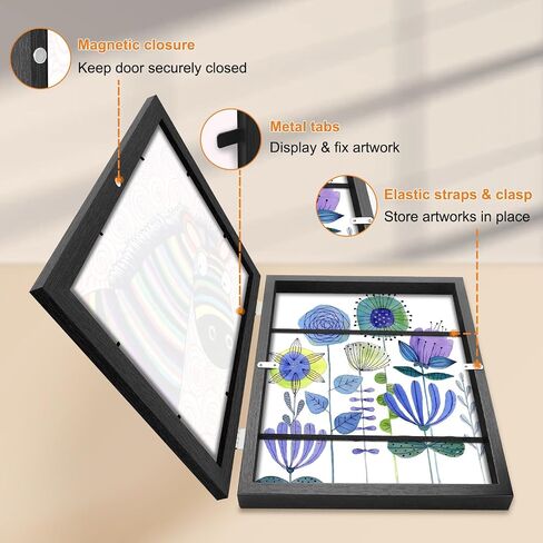 2 Pack Kids Artwork Frame Changeable, 8.5x11 Picture Frame with Mat, Front Opening Art Frame for Kids Art Display & Storage, Gifts for Girls & Boys, White in Saudi Arabia