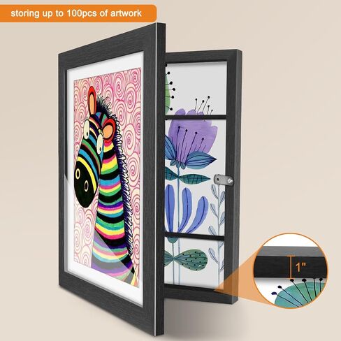 2 Pack Kids Artwork Frame Changeable, 8.5x11 Picture Frame with Mat, Front Opening Art Frame for Kids Art Display & Storage, Gifts for Girls & Boys, White in Saudi Arabia