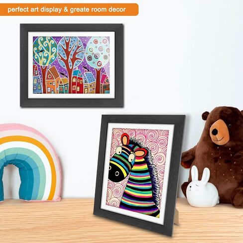 2 Pack Kids Artwork Frame Changeable, 8.5x11 Picture Frame with Mat, Front Opening Art Frame for Kids Art Display & Storage, Gifts for Girls & Boys, White in Saudi Arabia