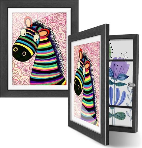 2 Pack Kids Artwork Frame Changeable, 8.5x11 Picture Frame with Mat, Front Opening Art Frame for Kids Art Display & Storage, Gifts for Girls & Boys, White in Saudi Arabia