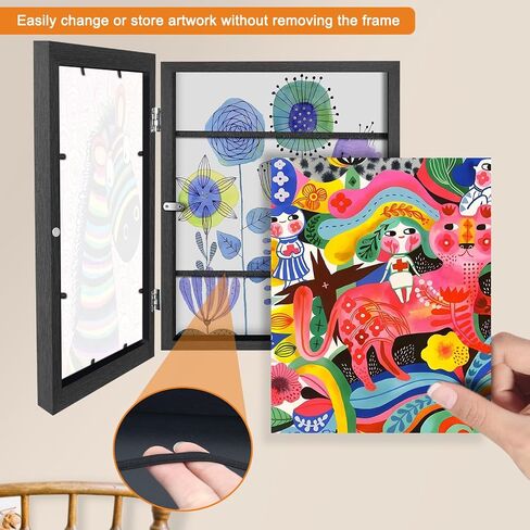 2 Pack Kids Artwork Frame Changeable, 8.5x11 Picture Frame with Mat, Front Opening Art Frame for Kids Art Display & Storage, Gifts for Girls & Boys, White in Saudi Arabia