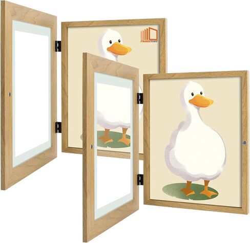 Frametory، إطارات عمل فنية للأطفال قابلة للتغيير، إطارات فنية للأطفال مقاس 8.5x11 تعرض فتحة أمامية للأطفال للمشاريع الفنية للأطفال والحرف المدرسية، معلقة على الحائط أفقيًا وعموديًا إكرو (عبوتان) in Kuwait