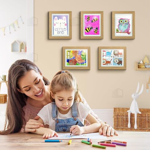 Frametory، إطارات عمل فنية للأطفال قابلة للتغيير، إطارات فنية للأطفال مقاس 8.5x11 تعرض فتحة أمامية للأطفال للمشاريع الفنية للأطفال والحرف المدرسية، معلقة على الحائط أفقيًا وعموديًا إكرو (عبوتان) in Kuwait