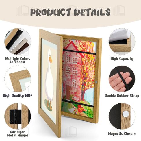 Frametory، إطارات عمل فنية للأطفال قابلة للتغيير، إطارات فنية للأطفال مقاس 8.5x11 تعرض فتحة أمامية للأطفال للمشاريع الفنية للأطفال والحرف المدرسية، معلقة على الحائط أفقيًا وعموديًا إكرو (عبوتان) in Kuwait