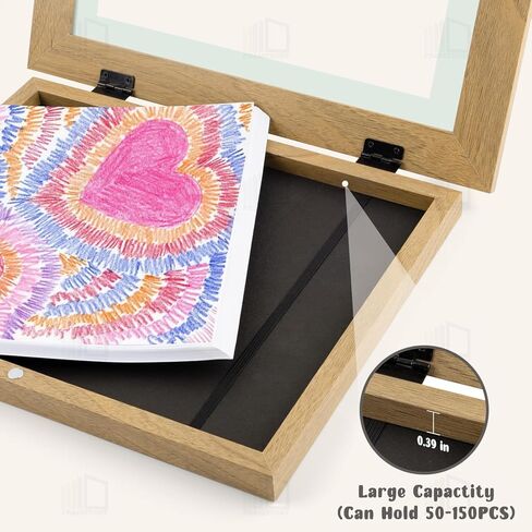 Frametory، إطارات عمل فنية للأطفال قابلة للتغيير، إطارات فنية للأطفال مقاس 8.5x11 تعرض فتحة أمامية للأطفال للمشاريع الفنية للأطفال والحرف المدرسية، معلقة على الحائط أفقيًا وعموديًا إكرو (عبوتان) in Kuwait