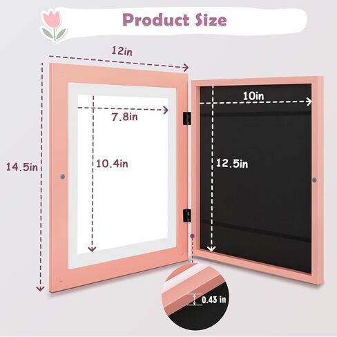 Frametory، إطارات عمل فنية للأطفال قابلة للتغيير، إطارات فنية للأطفال مقاس 8.5x11 تعرض فتحة أمامية للأطفال للمشاريع الفنية للأطفال والحرف المدرسية، معلقة على الحائط أفقيًا وعموديًا إكرو (عبوتان) in Kuwait