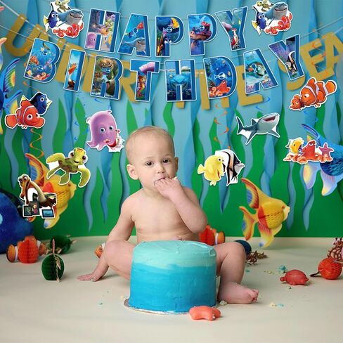 ابحث عن زينة عيد ميلاد نيمو، ابحث عن لافتة عيد ميلاد سعيد نيمو، الدوامات المعلقة من أجل لوازم حفلات البحث عن نيمو in Kuwait