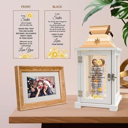 Sister Gifts Lantern - Unique Sister Gifts from Sister, Birthday Gifts for Sister Best Sister Gift Ideas for Mothers Day Christmas Thanksgiving Sisters Figurine Lantern Gifts from Sister in Saudi Arabia