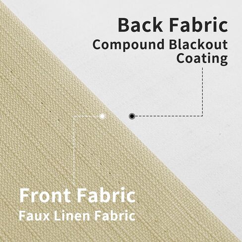 Easy-Going 100% Blackout Door Curtains, Linen Look French Door Blind Window Covering, Thermal Insulated Privacy Tie Up Front Door Curtains for Glass Door, 1 Panel, 26x68 inch, Natural in Saudi Arabia