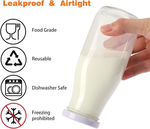 12 قطعة من الزجاجات الزجاجية بأغطية سعة 12 أونصة من سوبرليل، زجاجة حليب قابلة لإعادة الاستخدام مع مصاصة وملاحظات لاصقة، تستخدم للأطفال والكبار، الخيار الأول للعشاء والحفلات. in Kuwait