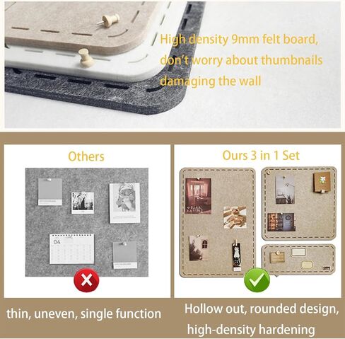 مجموعة 4 قطع من لوحات الفلين لغرفة الأطفال، لوحة من اللباد مع 35 دبابيس لجدران المدرسة والمنزل والمطبخ والمكتب in Kuwait