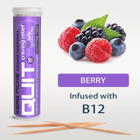 Xero Picks أعواد أسنان مملوءة بالنكهات للمساعدة في الإقلاع عن التدخين - خالية من النيكوتين (شاي تشاي، 3 عبوات) in Kuwait